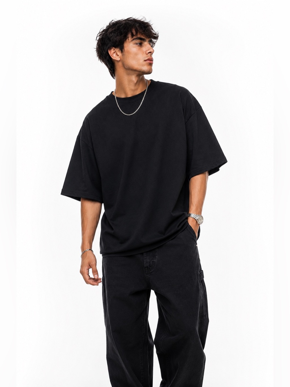Black 4 Tees Bundle Cotton Father’s Day Casual Workwear Streetwear Luxe $17 XXL
